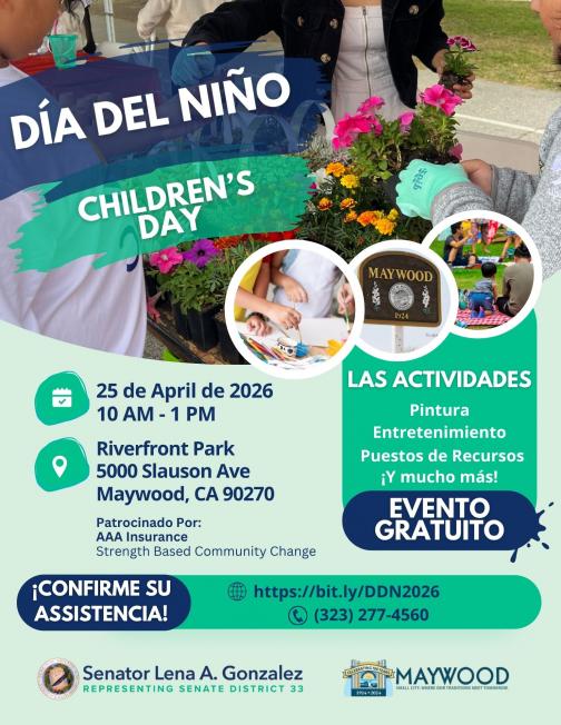 Folleto del evento de la senadora Lena Gonzalez para el Día del Niño