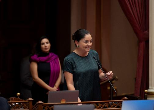Senator Speaking in Legislature