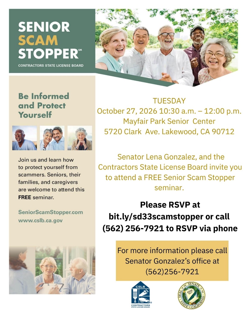 Senior Scam Stopper flyer