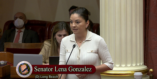 Senator Lena Gonzalez presents on the Senate floor to discuss The Budget Act of 2025