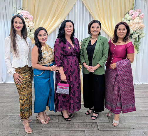 Senator Lena Gonzalez with Councilwoman Dr. Suely Saro and attendees at the LACCEA Cambodian New Year Celebration