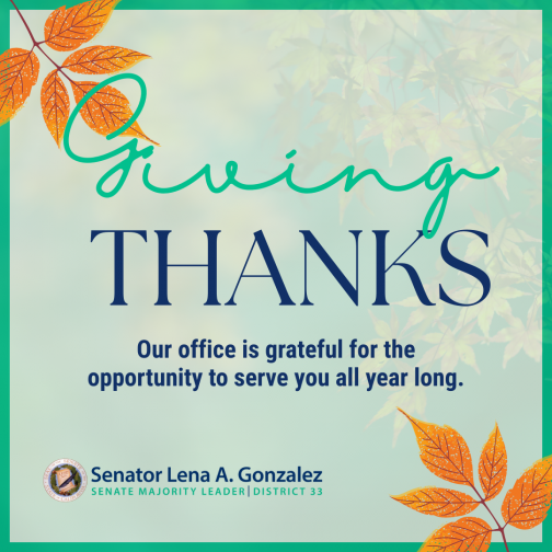 Thanksgiving graphic that says &quot;Happy Thanksgiving. Our office is grateful for the opportunity to serve you all year long.&quot;