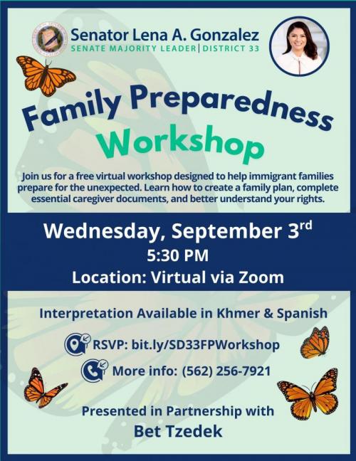 Flyer with title of event, date, and registration link